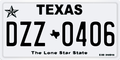 TX license plate DZZ0406