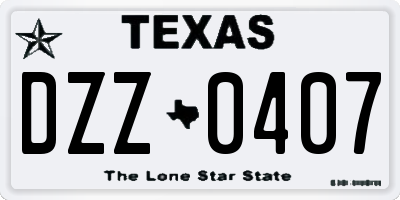 TX license plate DZZ0407