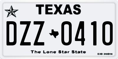 TX license plate DZZ0410