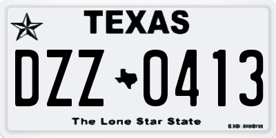 TX license plate DZZ0413