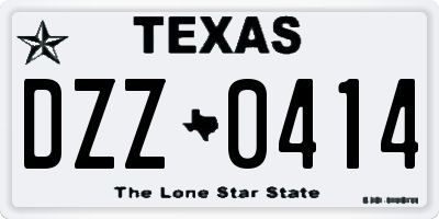 TX license plate DZZ0414