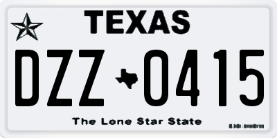 TX license plate DZZ0415