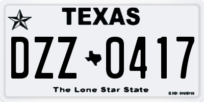 TX license plate DZZ0417