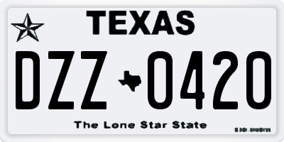 TX license plate DZZ0420