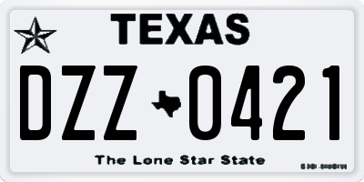 TX license plate DZZ0421