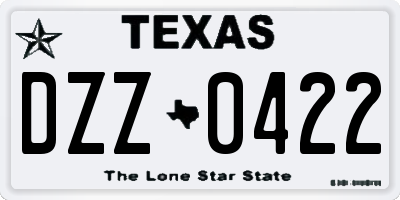 TX license plate DZZ0422