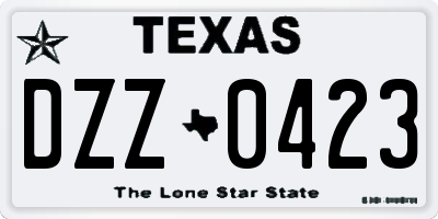 TX license plate DZZ0423