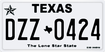 TX license plate DZZ0424