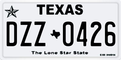 TX license plate DZZ0426