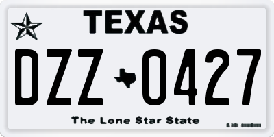 TX license plate DZZ0427