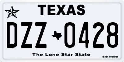 TX license plate DZZ0428