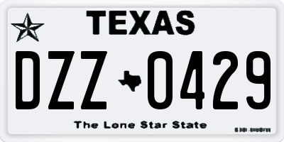 TX license plate DZZ0429