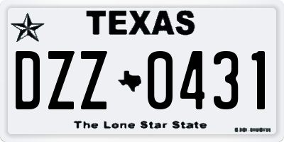 TX license plate DZZ0431