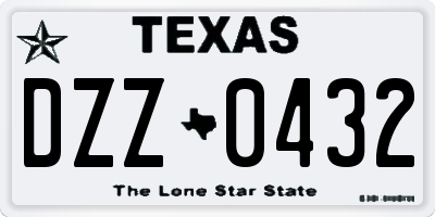 TX license plate DZZ0432