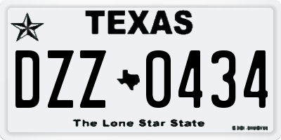 TX license plate DZZ0434