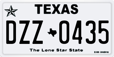 TX license plate DZZ0435