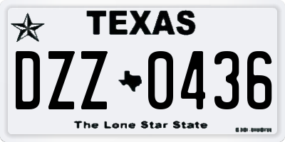 TX license plate DZZ0436