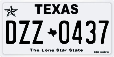 TX license plate DZZ0437