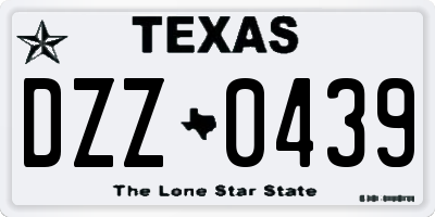 TX license plate DZZ0439