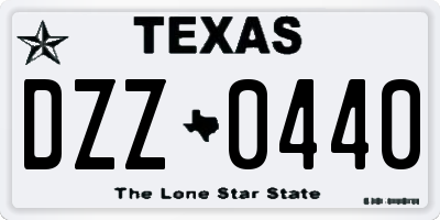 TX license plate DZZ0440