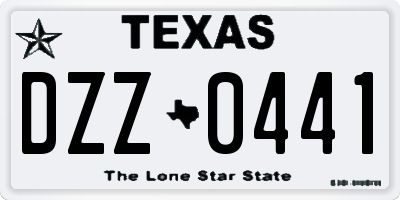 TX license plate DZZ0441