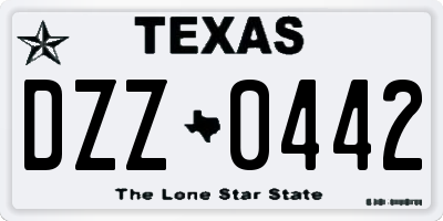 TX license plate DZZ0442