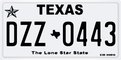 TX license plate DZZ0443