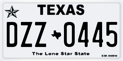 TX license plate DZZ0445