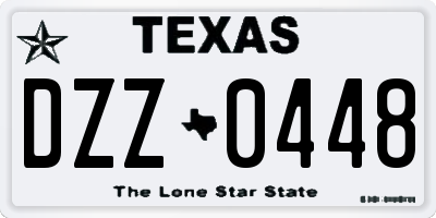 TX license plate DZZ0448