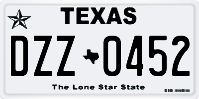 TX license plate DZZ0452