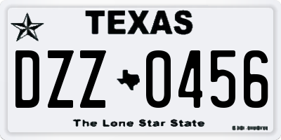 TX license plate DZZ0456