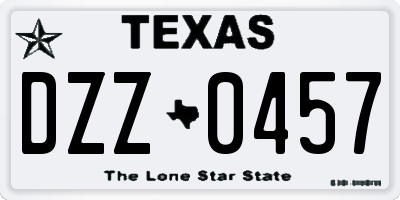 TX license plate DZZ0457