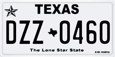 TX license plate DZZ0460