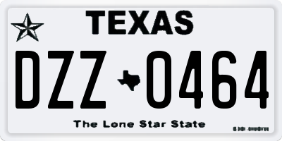 TX license plate DZZ0464