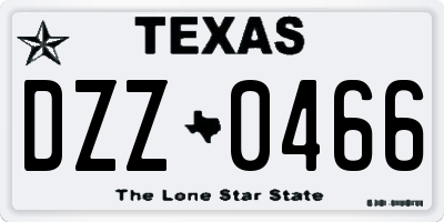 TX license plate DZZ0466