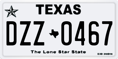 TX license plate DZZ0467