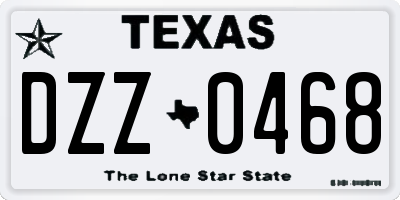 TX license plate DZZ0468