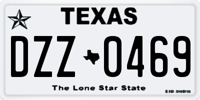 TX license plate DZZ0469