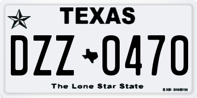 TX license plate DZZ0470