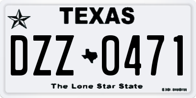 TX license plate DZZ0471