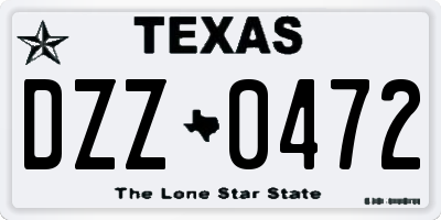 TX license plate DZZ0472