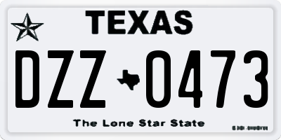 TX license plate DZZ0473