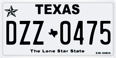 TX license plate DZZ0475