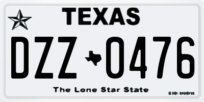 TX license plate DZZ0476