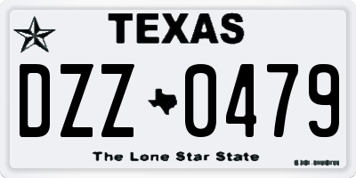 TX license plate DZZ0479