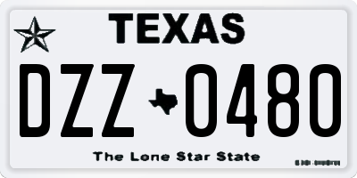 TX license plate DZZ0480