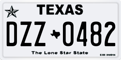 TX license plate DZZ0482