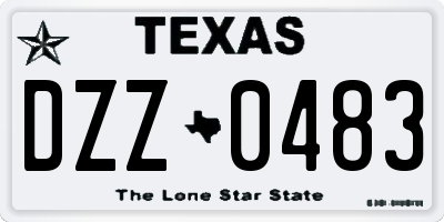 TX license plate DZZ0483