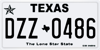 TX license plate DZZ0486