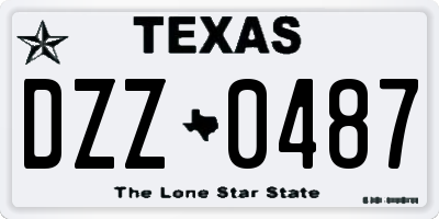 TX license plate DZZ0487